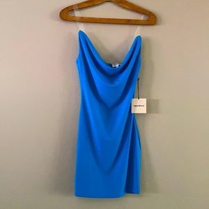 Superdown Blue Cowl Neck Body Con Dress